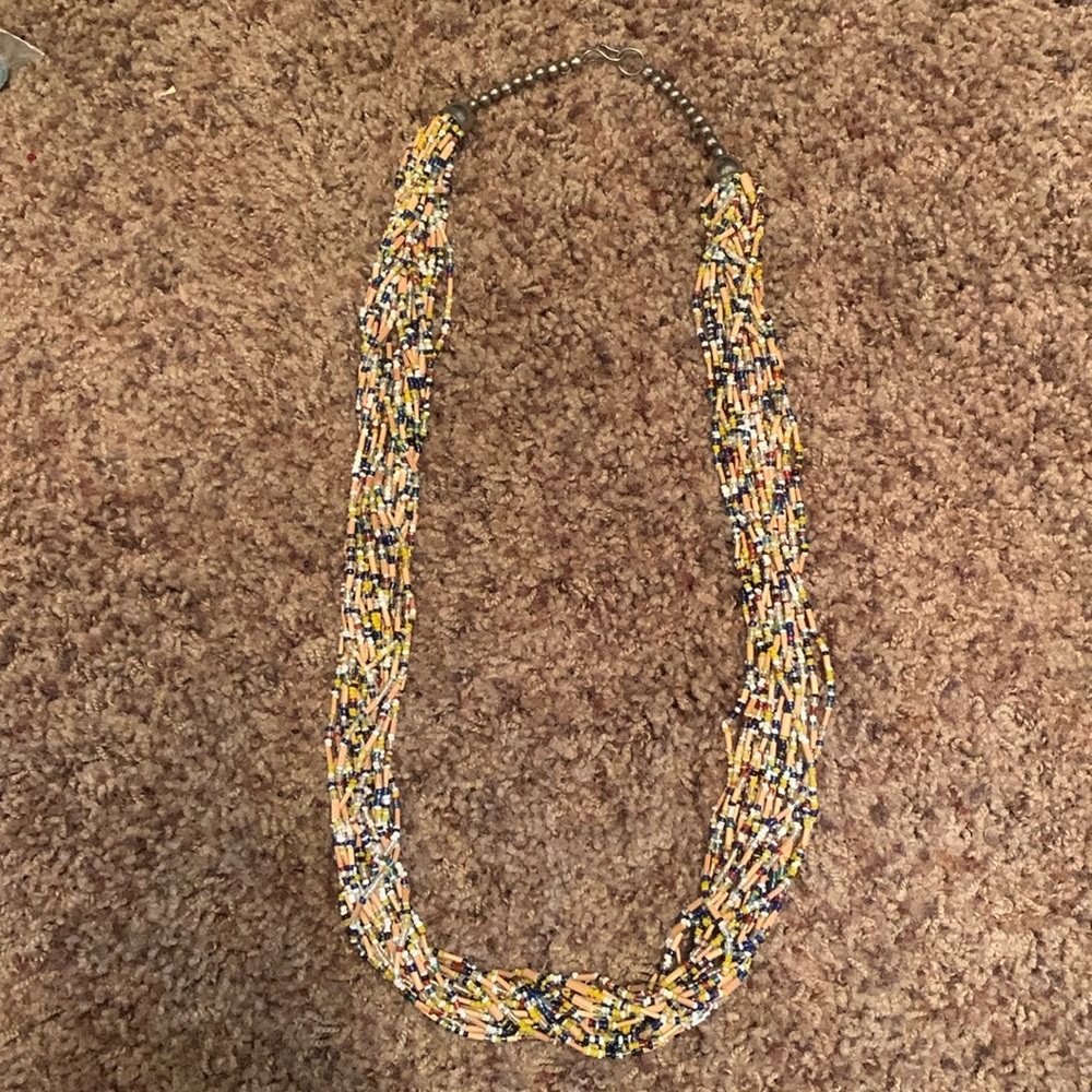 Vintage multicolor multistrand LONG necklace